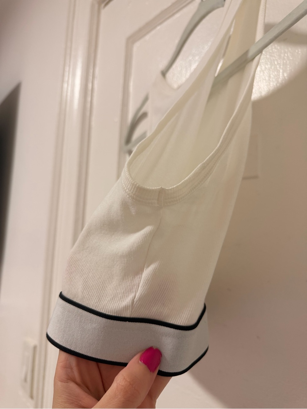 Dolce & Gabbana White Cropped Logo Tank with Black Band - Picture 7 of 7